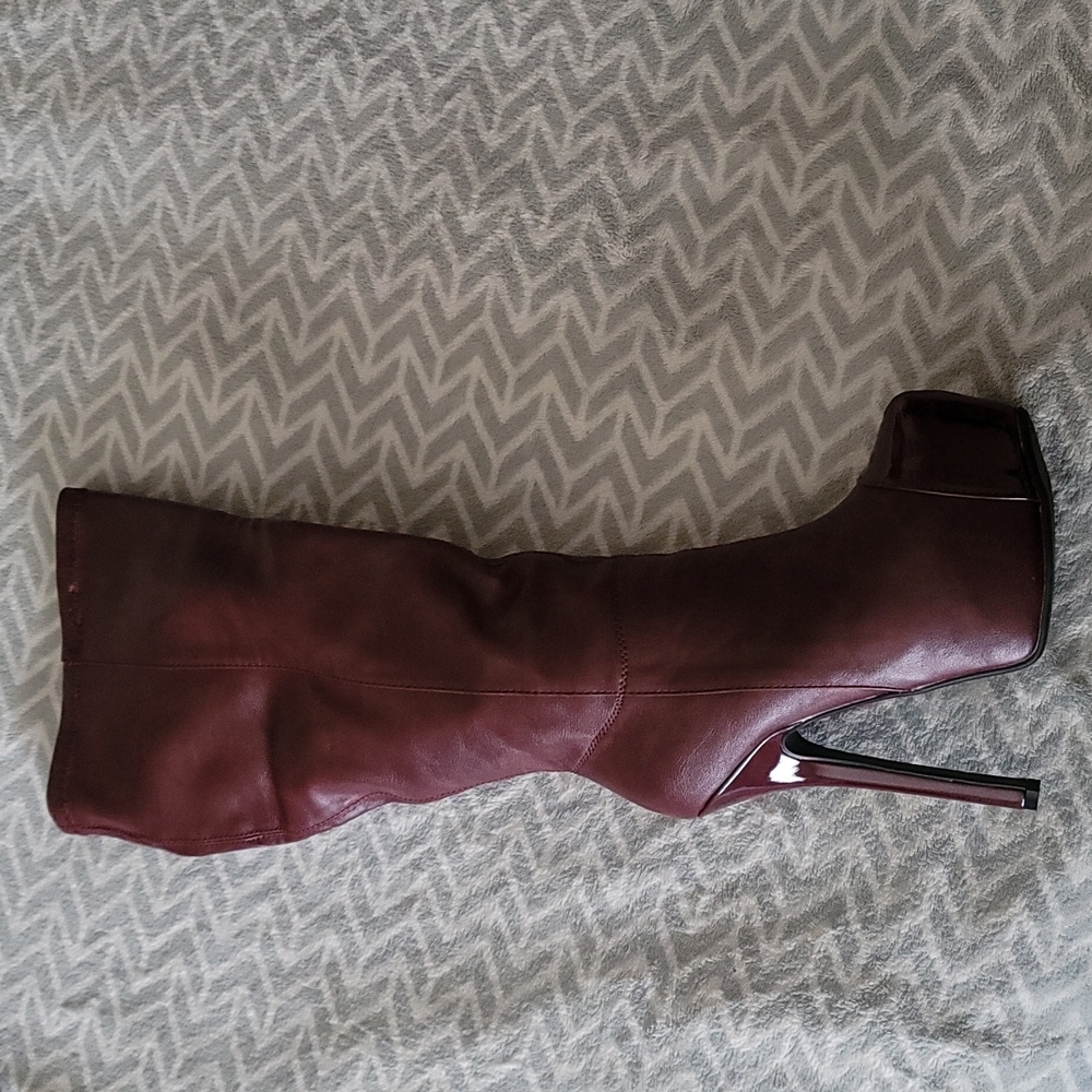 Paper Fox Burgundy stilleto boots